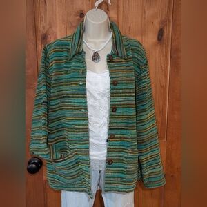 The Territory Ahead Vintage Multicolor‎ Striped Blazer